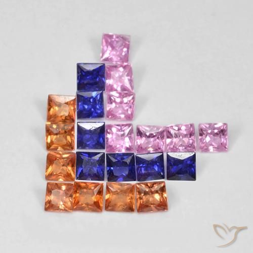 1.53ctw Natural Multicolor Sapphire, Square, VS