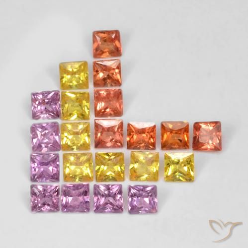 1.62ctw Natural Multicolor Sapphire, Square, VS