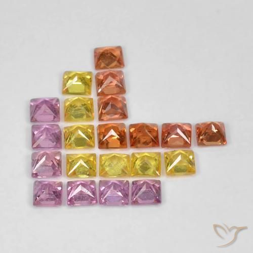 Sapphire Gemstones in 2.2 x 2.2 mm Size for Sale, Sapphire Stones in Multicolor Color