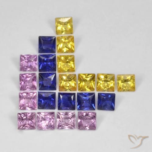 1.66ctw Natural Multicolor Sapphire, Square, VS