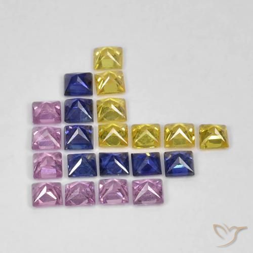 Sapphire Gemstones in 2.2 x 2.2 mm Size for Sale, Sapphire Stones in Multicolor Color