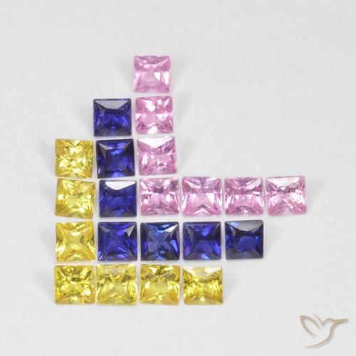 1.66ctw Natural Multicolor Sapphire, Square, VS