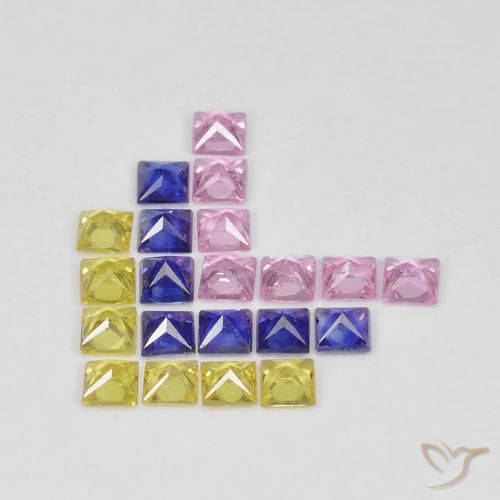 Sapphire Gemstones in 2.2 x 2.2 mm Size for Sale, Sapphire Stones in Multicolor Color