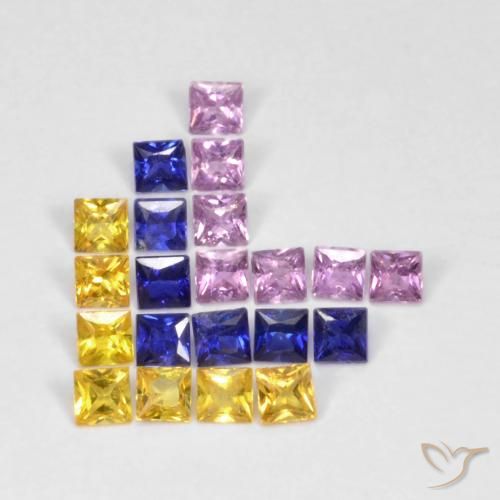 1.53ctw Natural Multicolor Sapphire, Square, VS