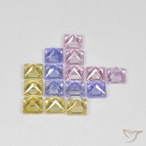 Sapphire Gemstones in 3 x 3 mm (calibrated) Size for Sale, Sapphire Stones in Multicolor Color