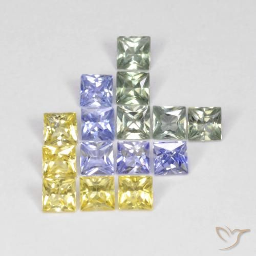 2.72ctw Natural Multicolor Sapphire, Square, VS