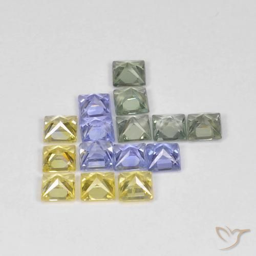 Sapphire Gemstones in 3 x 3 mm (calibrated) Size for Sale, Sapphire Stones in Multicolor Color