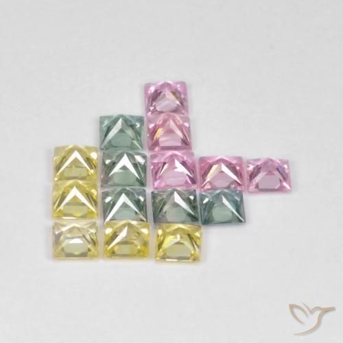Sapphire Gemstones in 3 x 3 mm (calibrated) Size for Sale, Sapphire Stones in Multicolor Color