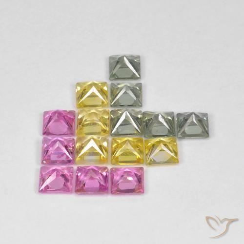 Sapphire Gemstones in 3 x 3 mm (calibrated) Size for Sale, Sapphire Stones in Multicolor Color