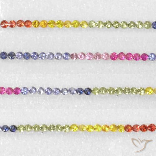 Sapphire Gemstones in 2.6 mm (calibrated) Size for Sale, Sapphire Stones in Multicolor Color