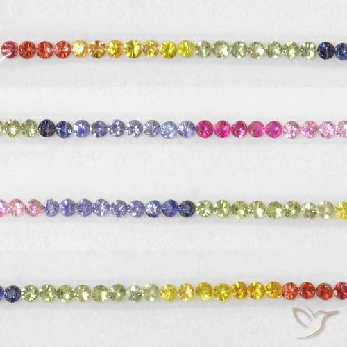 Sapphire Gemstones in 2.6 mm (calibrated) Size for Sale, Sapphire Stones in Multicolor Color