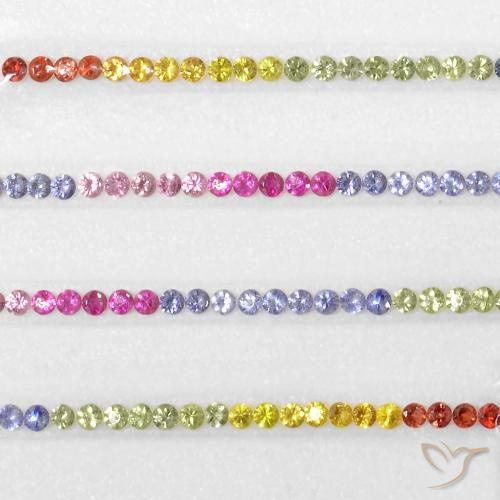 Sapphire Gemstones in 2.5 mm (calibrated) Size for Sale, Sapphire Stones in Multicolor Color