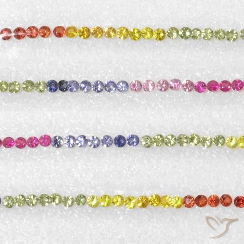 Sapphire Gemstones in 2.5 mm (calibrated) Size for Sale, Sapphire Stones in Multicolor Color