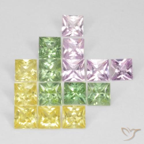 2.87ctw Natural Multicolor Sapphire, Square, VS