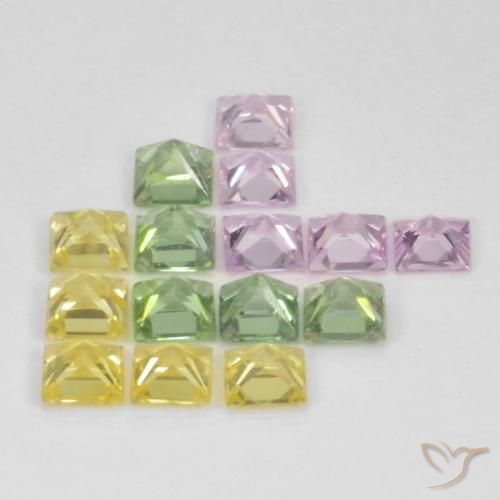 Sapphire Gemstones in 3 x 3 mm (calibrated) Size for Sale, Sapphire Stones in Multicolor Color