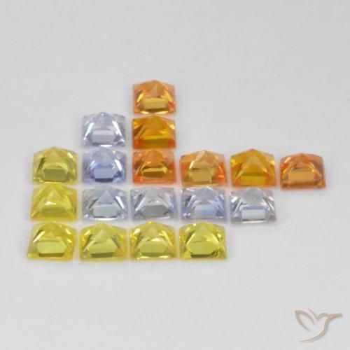 Sapphire Gemstones in 2.8 x 2.8 mm Size for Sale, Sapphire Stones in Multicolor Color