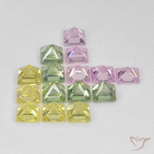 Sapphire Gemstones in 3 x 3 mm (calibrated) Size for Sale, Sapphire Stones in Multicolor Color