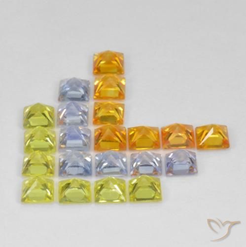 Sapphire Gemstones in 3 x 3 mm (calibrated) Size for Sale, Sapphire Stones in Multicolor Color