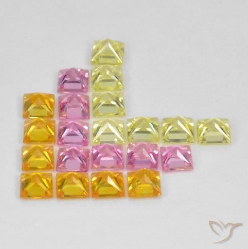 Sapphire Gemstones in 2.8 x 2.8 mm Size for Sale, Sapphire Stones in Multicolor Color