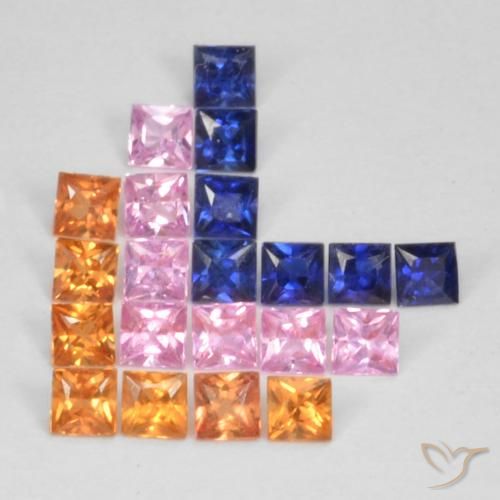 1.49ctw Natural Multicolor Sapphire, Square, VS