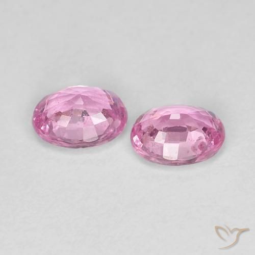 Sapphire Gemstones in 5 x 4 mm (calibrated) Size for Sale, Sapphire Stones in Very Light Pink Color