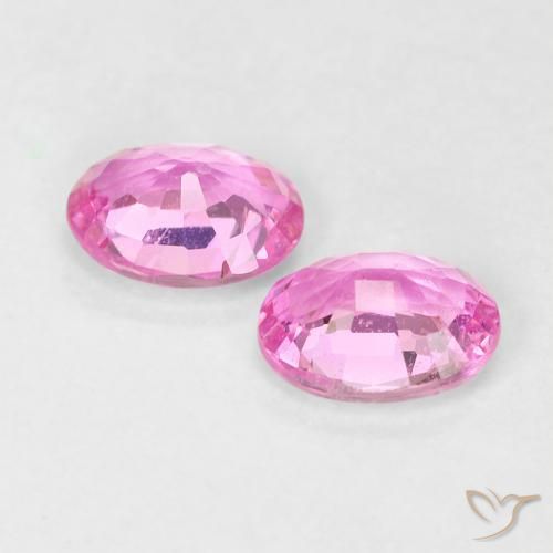 Sapphire Gemstones in 5 x 3.8 mm Size for Sale, Sapphire Stones in Very Light Royal Purple Pink Color