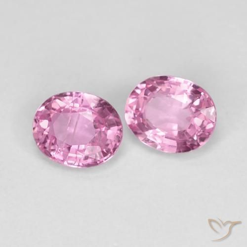 0.86 ctw Pink Sapphire Stones, Natural Sapphire in Oval Facet Shape for Sale