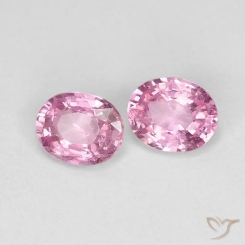 0.88 ctw Pink Sapphire Stones, Natural Sapphire in Oval Facet Shape for Sale