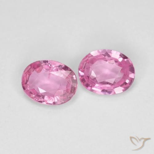 0.71 ctw Pink Sapphire Stones, Natural Sapphire in Oval Facet Shape for Sale
