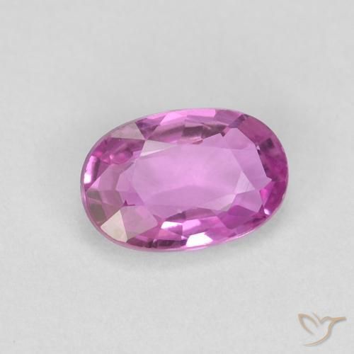 0.47 ct Purple Sapphire Stone, Natural Sapphire in Oval Facet Shape for Sale