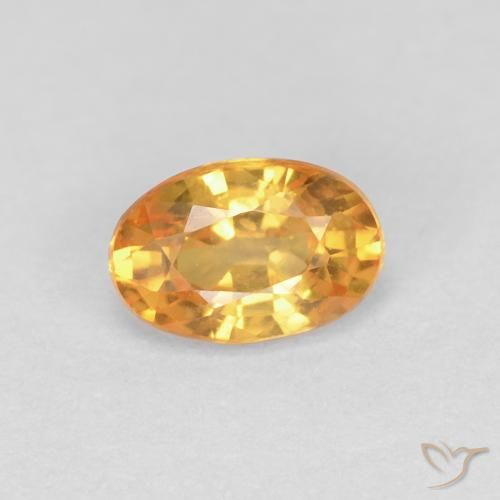 0.58ct Natural Orange-Gold Sapphire, Oval, VVS-VS