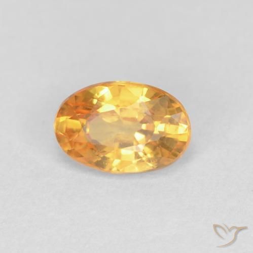 0.58 ct Golden Sapphire Stone, Natural Sapphire in Oval Facet Shape for Sale