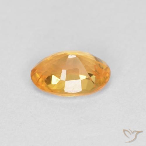 Sapphire Gemstone in 6 x 4 mm (calibrated) Size for Sale, Sapphire Stone in Orange-Gold Color