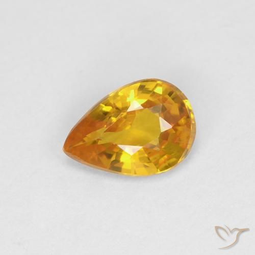 0.45ct Natural Golden Sapphire, Pear Shape, VVS-VS