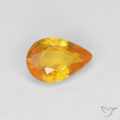 0.54ct Natural Gold Sapphire, Pear Shape, VVS-VS