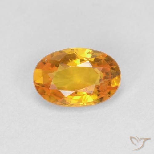 0.66ct Natural Gold Sapphire, Oval, VVS-VS