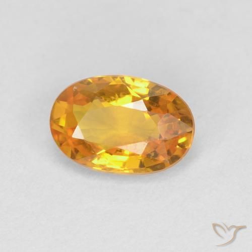 0.66 ct Golden Sapphire Stone, Natural Sapphire in Oval Facet Shape for Sale