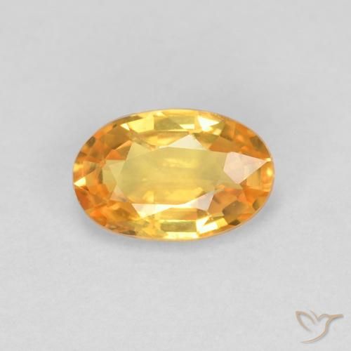 0.60ct Natural Orange-Gold Sapphire, Oval, VVS-VS