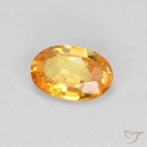 0.60 ct Golden Sapphire Stone, Natural Sapphire in Oval Facet Shape for Sale