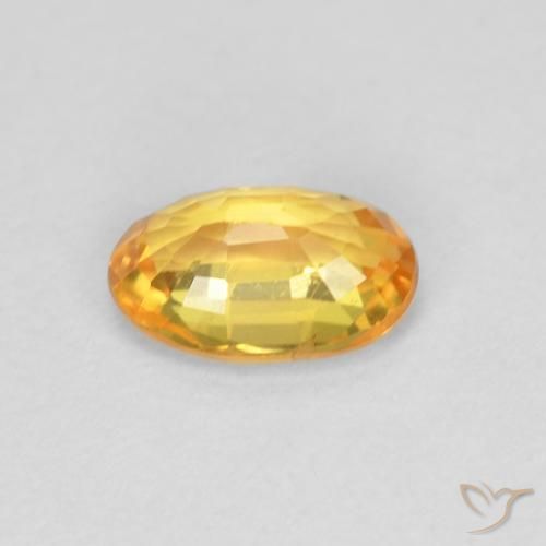 Sapphire Gemstone in 6 x 4 mm (calibrated) Size for Sale, Sapphire Stone in Orange-Gold Color