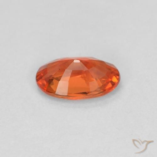 Sapphire Gemstone in 5.9 x 3.8 mm Size for Sale, Sapphire Stone in Reddish Orange Color