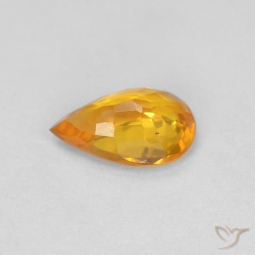 Sapphire Gemstone in 6 x 4 mm (calibrated) Size for Sale, Sapphire Stone in Deep Orange-Gold Color
