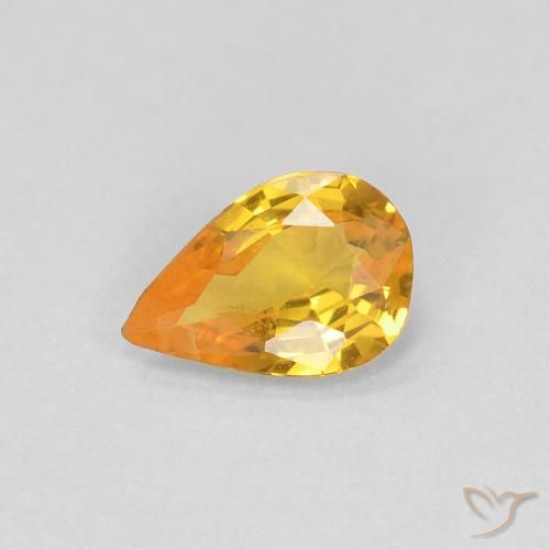 0.37ct Natural Golden Sapphire, Pear Shape, VVS-VS