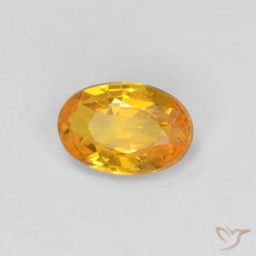 0.51 ct Golden Sapphire Stone, Natural Sapphire in Oval Facet Shape for Sale