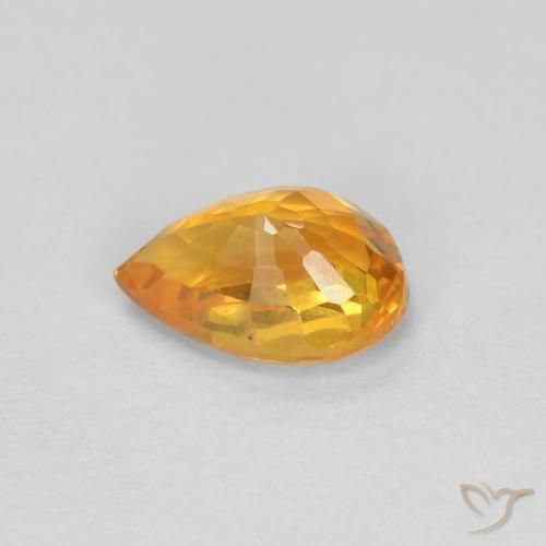 Sapphire Gemstone in 6 x 4 mm (calibrated) Size for Sale, Sapphire Stone in Deep Orange-Gold Color