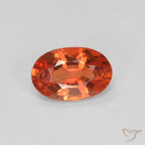 0.55ct Natural Reddish Orange Sapphire, Oval, VVS-VS