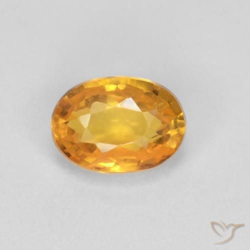 0.65ct Natural Deep Orange-Gold Sapphire, Oval, VVS