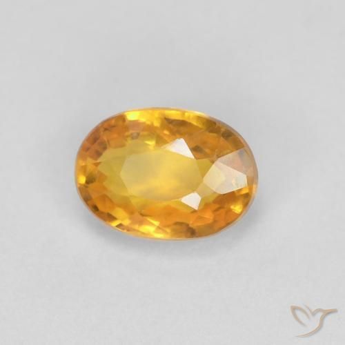 0.65 ct Golden Sapphire Stone, Natural Sapphire in Oval Facet Shape for Sale