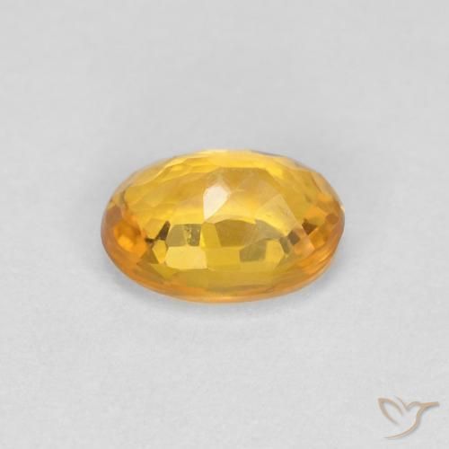Sapphire Gemstone in 6 x 4 mm (calibrated) Size for Sale, Sapphire Stone in Deep Orange-Gold Color