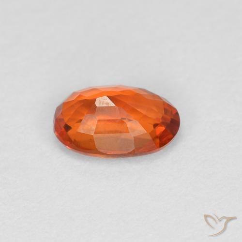 Sapphire Gemstone in 5.7 x 4 mm Size for Sale, Sapphire Stone in Reddish Orange Color